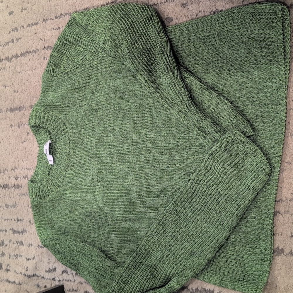 Mango Green Knit Crew neck Sweater